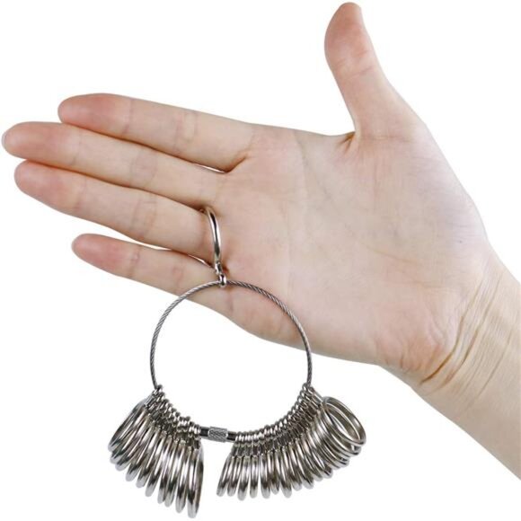 Ring Mandrel Metal Ring Sizer Set with Jewelry Rubber Mallet Hammer Rings Size - Picture 4 of 7